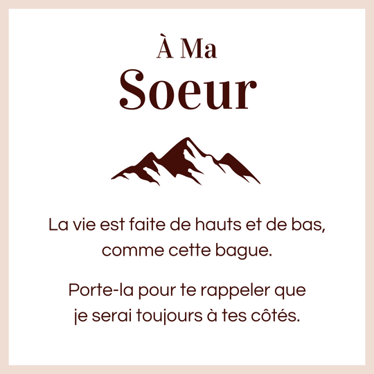Bague Ajustable - À ma soeur - Je serai toujours à tes côtés