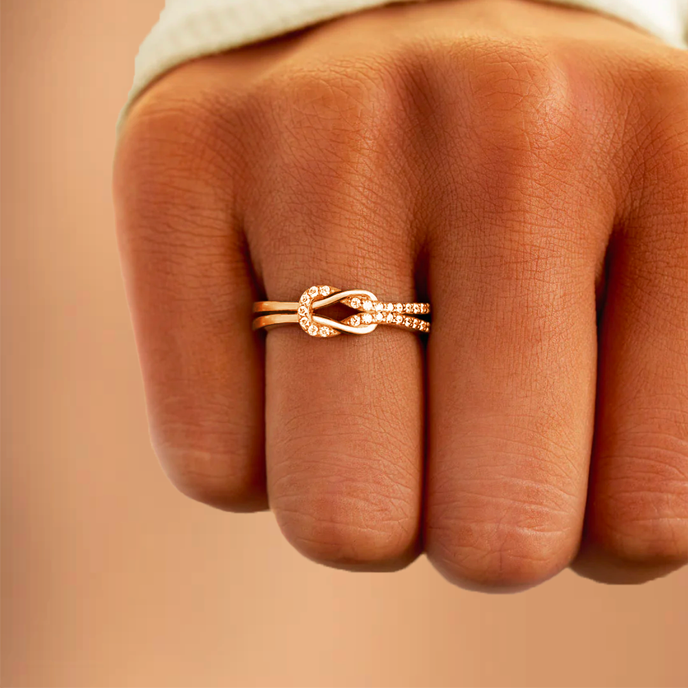 Bague Ajustable Noeud Infini - À ma fille - Les liens éternels