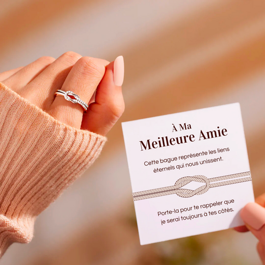 Bague Ajustable Noeud Infini - À ma meilleure amie - Les liens éternels