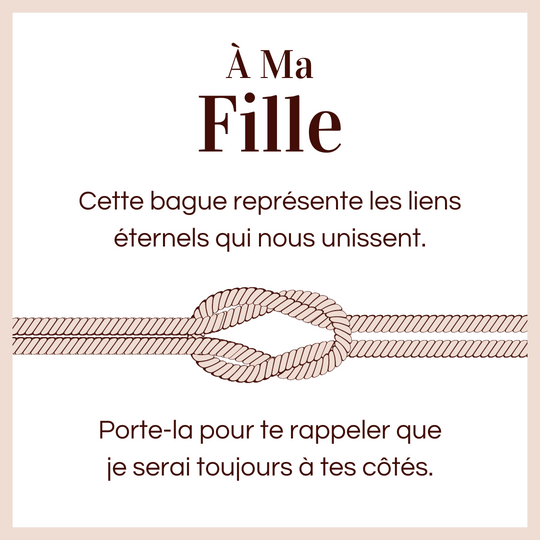 Bague Ajustable Noeud Infini - À ma fille - Les liens éternels