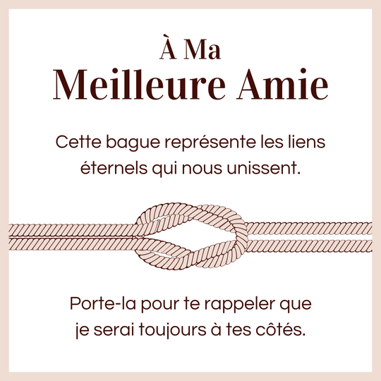Bague Ajustable Noeud Infini - À ma meilleure amie - Les liens éternels