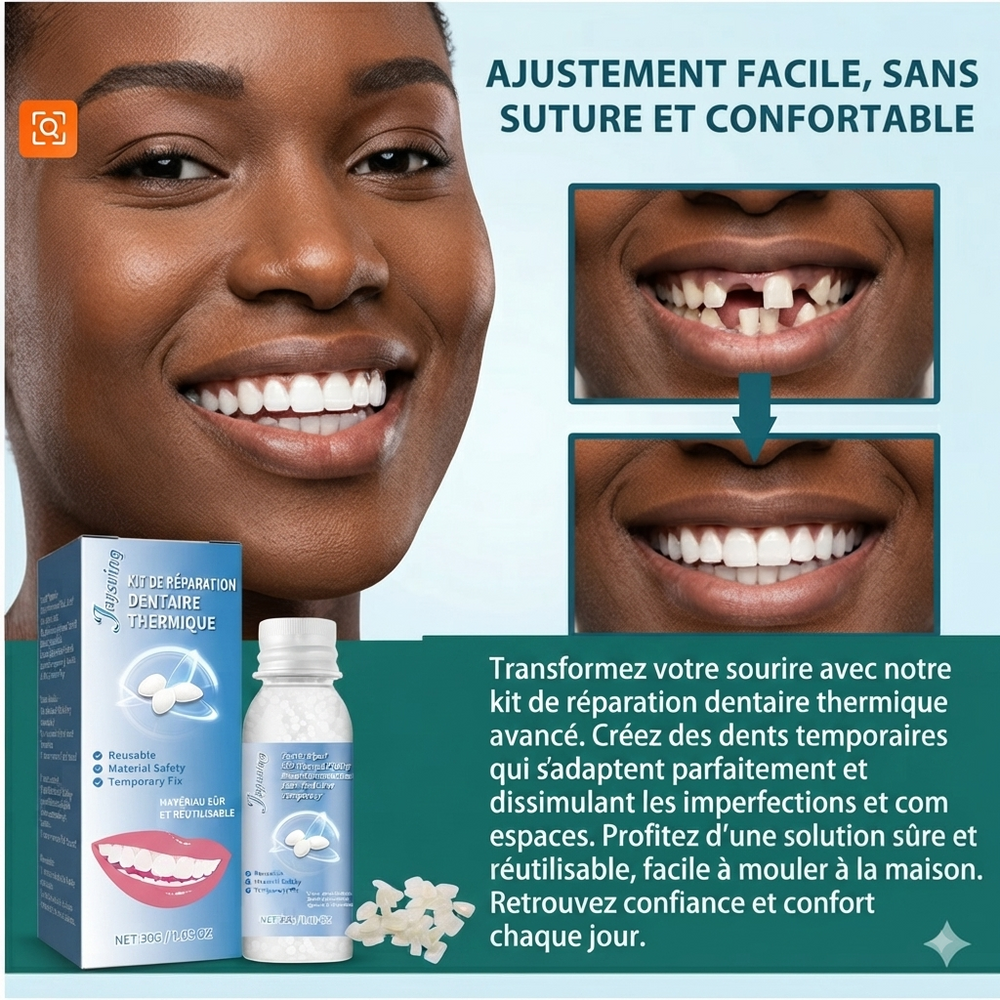 Moldable False Teeth™ – Solution pour Dents Cassées ou Manquantes